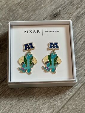 Pixar x BaubleBar Blue & monsters Inc Sulley Dangle Earrings